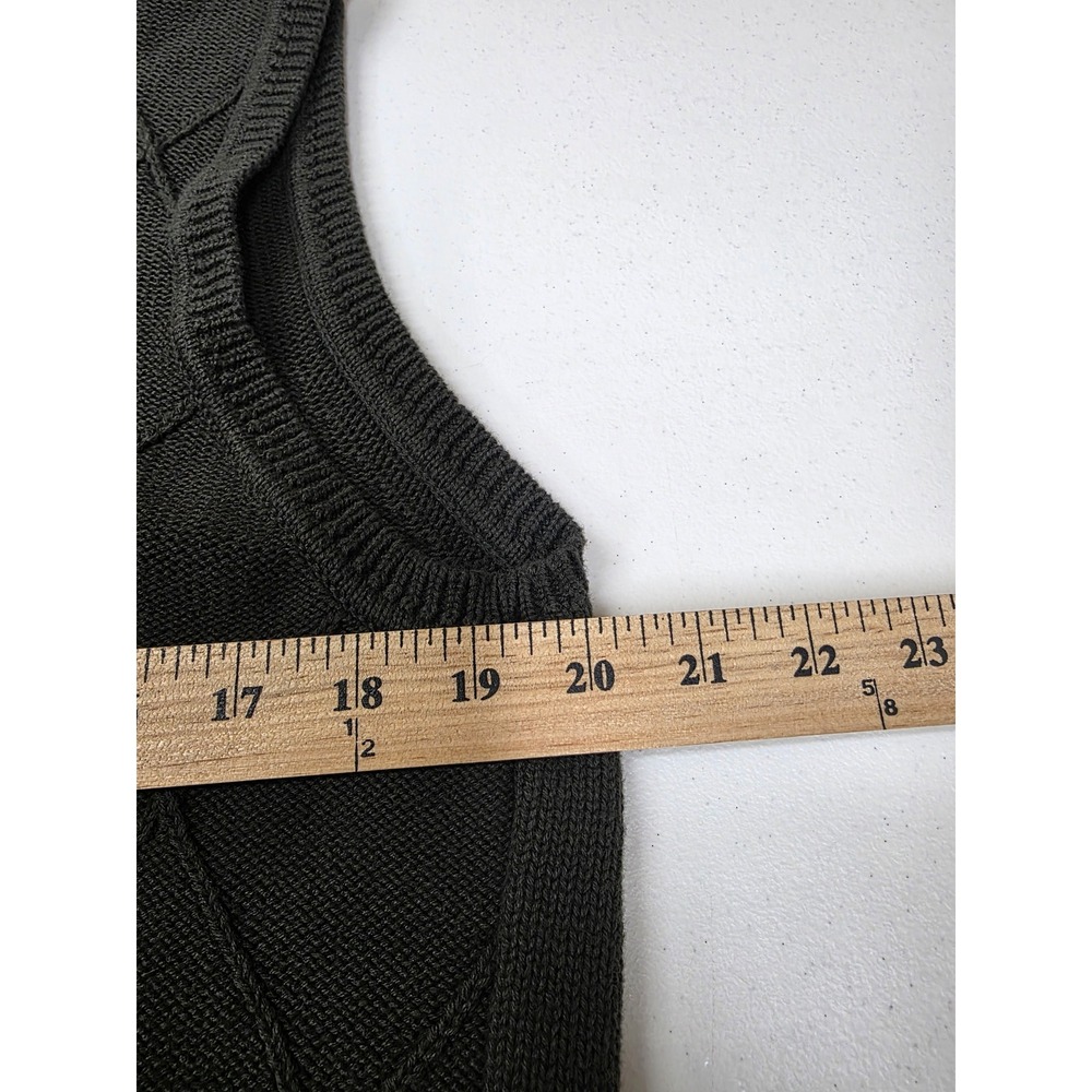 St Johns Bay Mens Medium Gray Cotton Diamond Knit V-Neck Sweater Vest - Picture 7 of 8